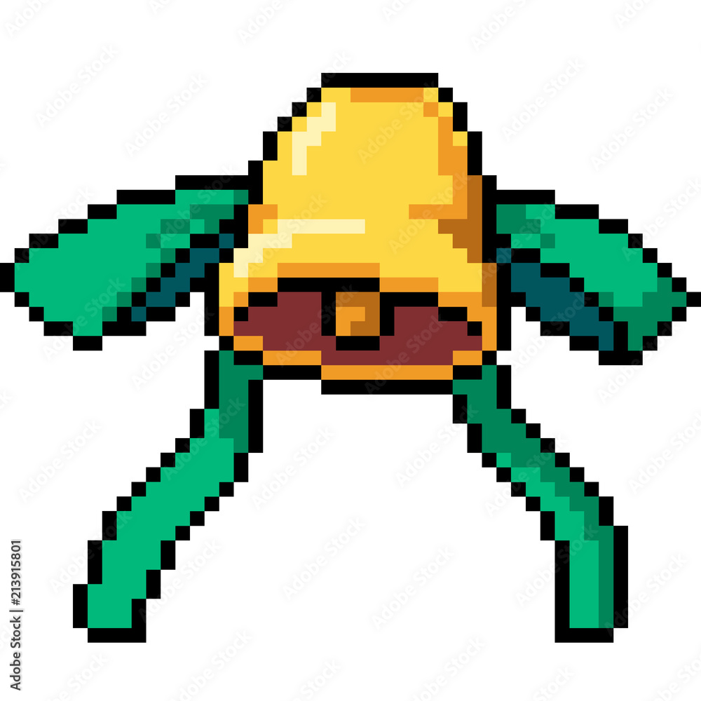 Obraz premium vector pixel art bell ribbon