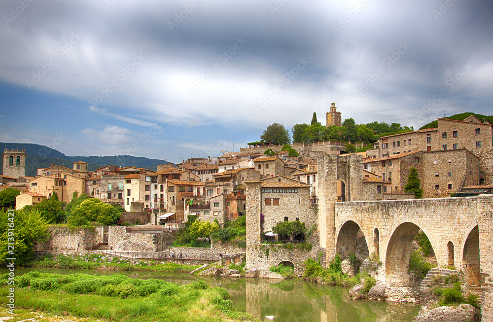 Old Spanish town, the former fortress. Besalu, Spain.