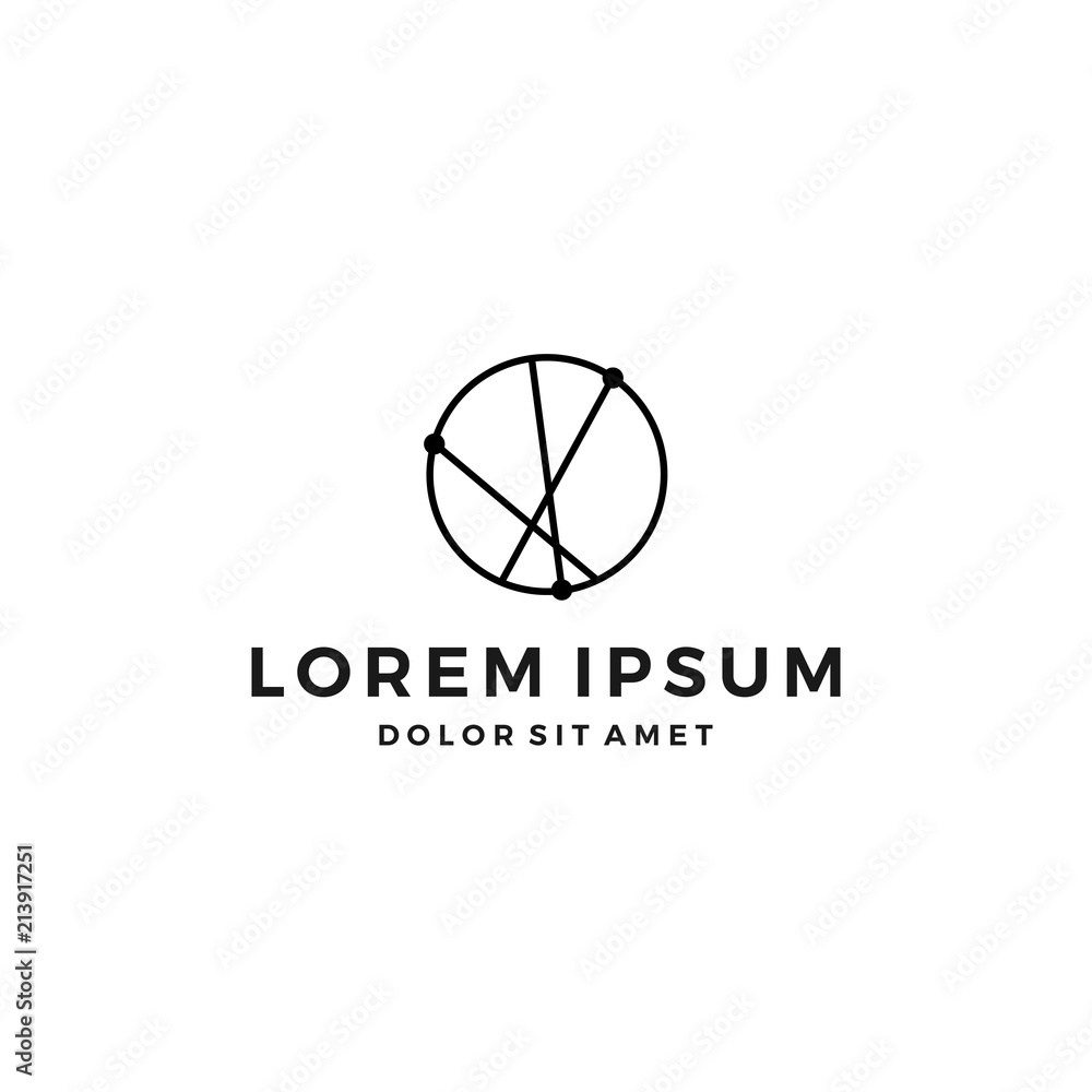 geometric abstract circle logo line art outline monoline icon illustration network connect symbol geometric abstract circle logo line art outline monoline icon illustration network connect symbol