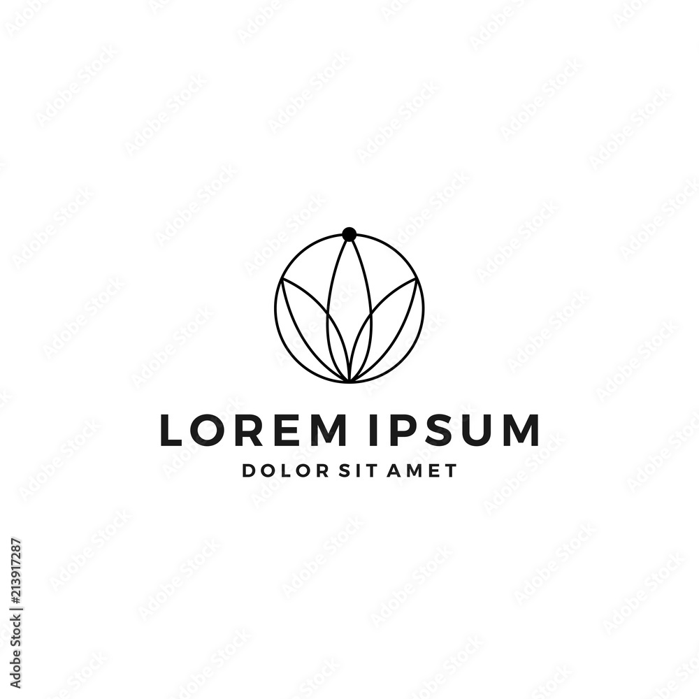 lotus flover leaf abstract circle logo