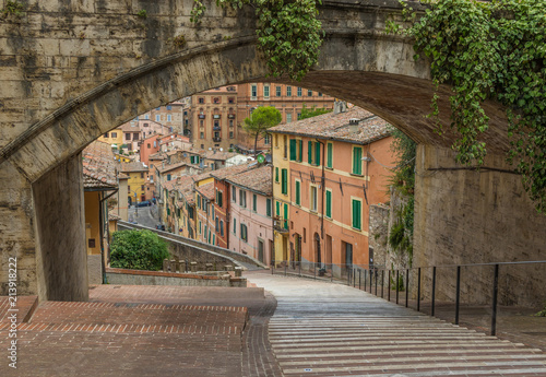 Perugia, Italy - one of the most interesting cities in Umbria, Perugia is known for its medieval Old Town and its narrow alleys photo