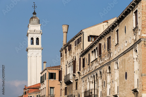 Typical Venice channel in a sunny day