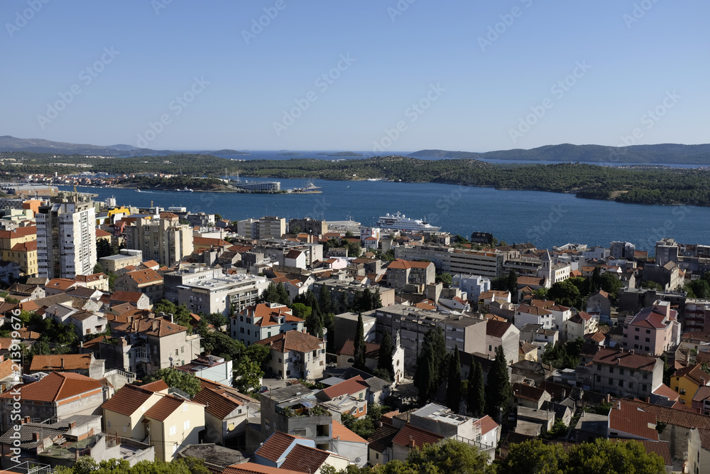 Panorama cityscape of Sibenik in Croatia