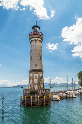 The Lindau Lighthouse at the lake Constance (Bodensee) in Germany, Bavaria