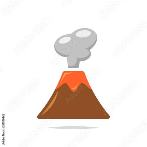 Volcano vector isolated