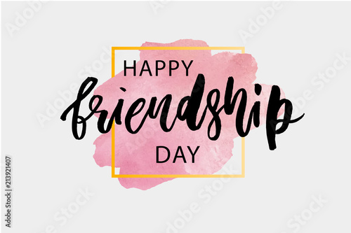 Happy Friendship Day Lettering Phrase Vector