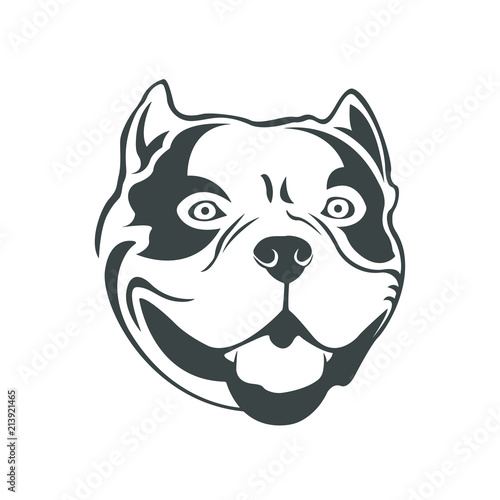 American bully logo. Bully's dog head.