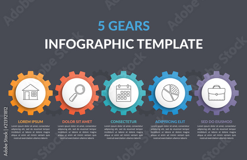 Infographic Template with Gears