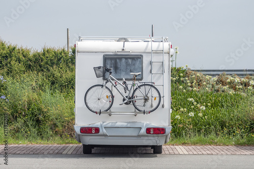 bicycle attached to a caravan