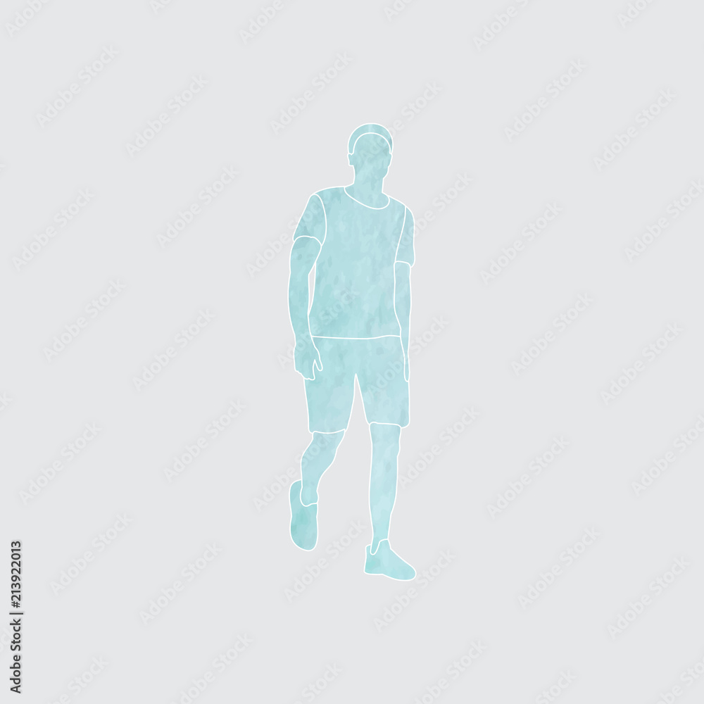 silhouette man is walking