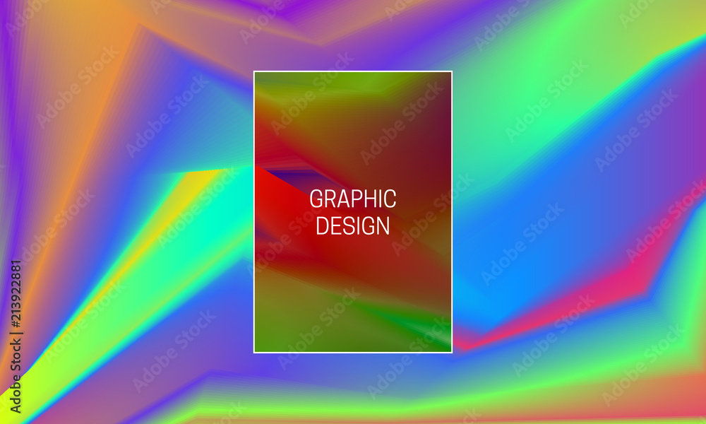 Vector blurred holographic background. Gradient flash cover design. Template for backdrop generation.