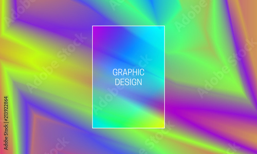 Vector blurred holographic background. Gradient flash cover design. Template for backdrop generation.