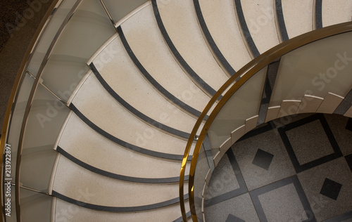 Art Deco style spiral staircase from above