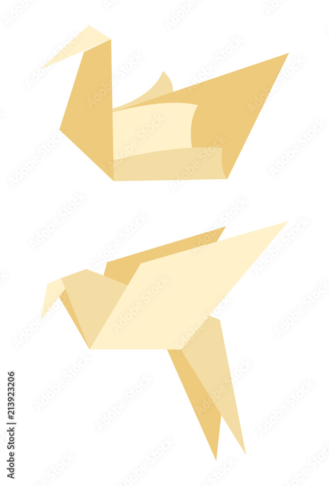 Origami Bird Made of Paper Vector Illustration Origami Bird Made of Paper Vector Illustration