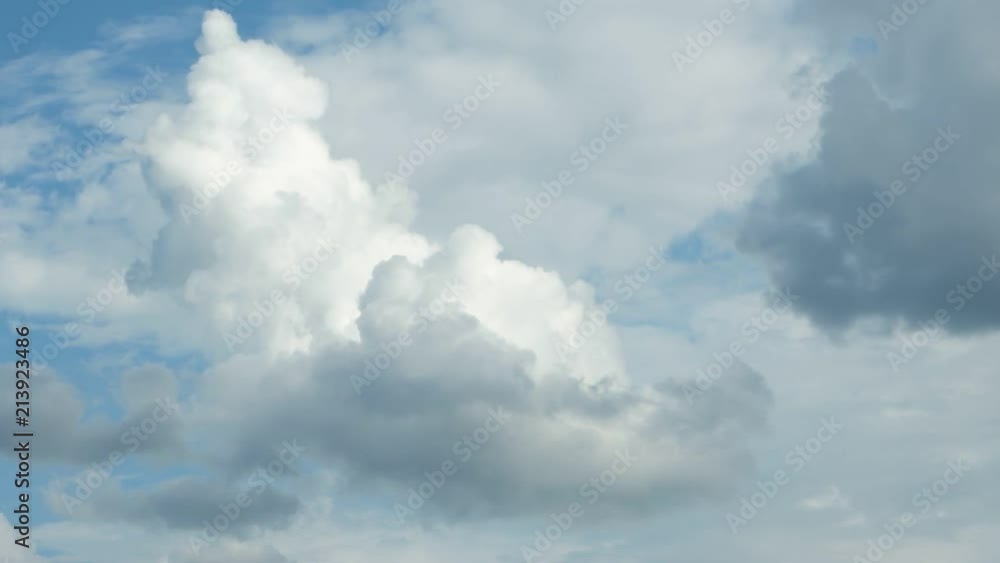 white clouds running on blue sky, Western Ukraine, time lapse white clouds running on blue sky, Western Ukraine, time lapse