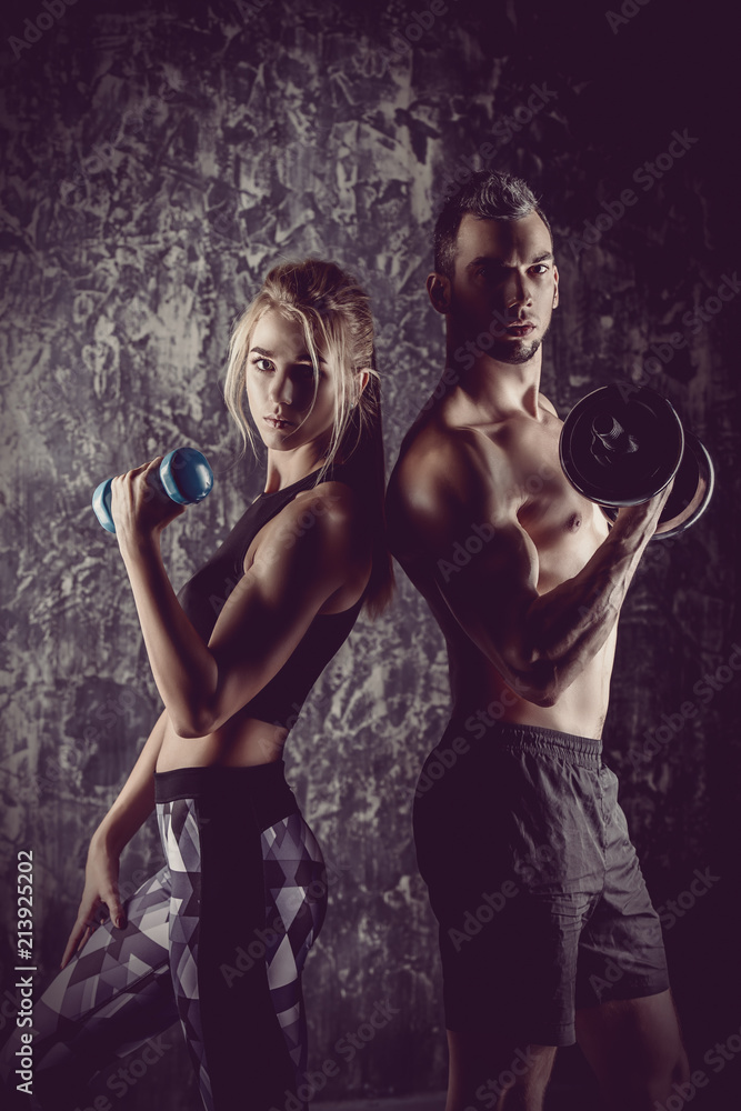 athletes with dumbbells athletes with dumbbells