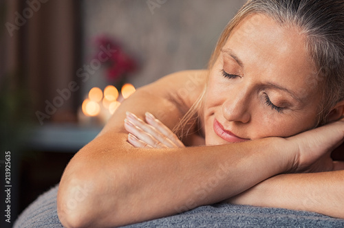 Mature woman relax at spa