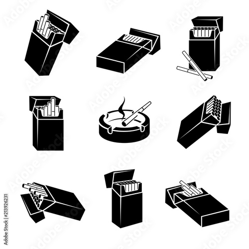 Cigarette packs set. Vector
