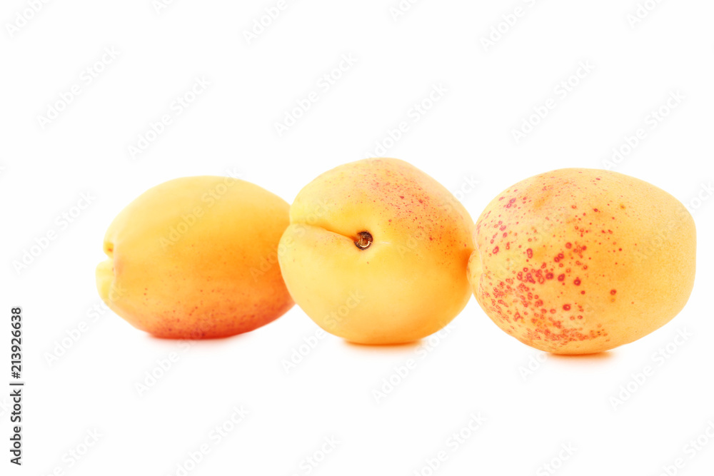 Ripe apricots isolated on white background Ripe apricots isolated on white background