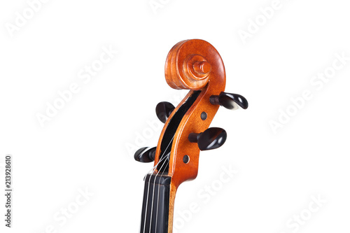 Violin head on white background photo