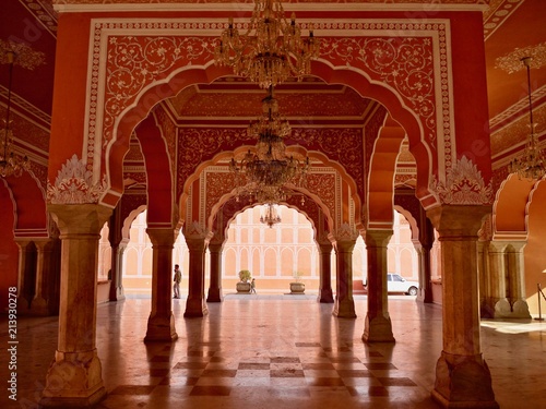 Decorated arches, Diwan-i-Khas, City Palace, Jaipur. India