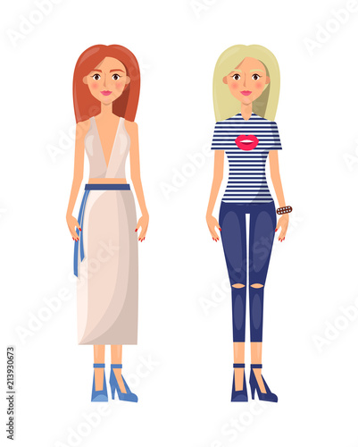 Pretty Girls in Youthful Stylish Summer Clothes