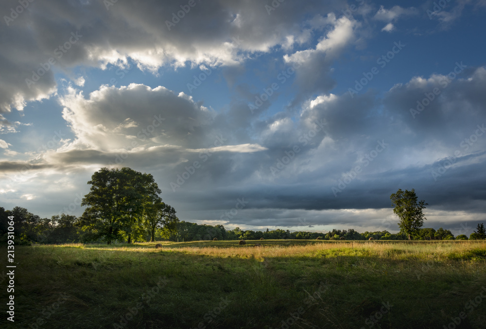 Dramatic Sunset Light on a Hudson Valley Field Dramatic Sunset Light on a Hudson Valley Field