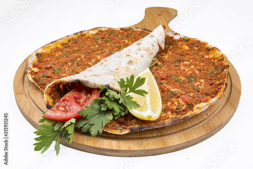 Turkish foods; Turkish pizza, lahmacun