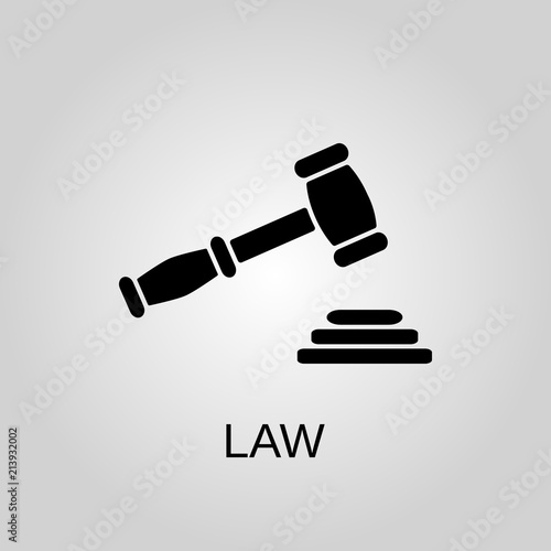 Law icon. Law symbol. Flat design. Stock - Vector illustration