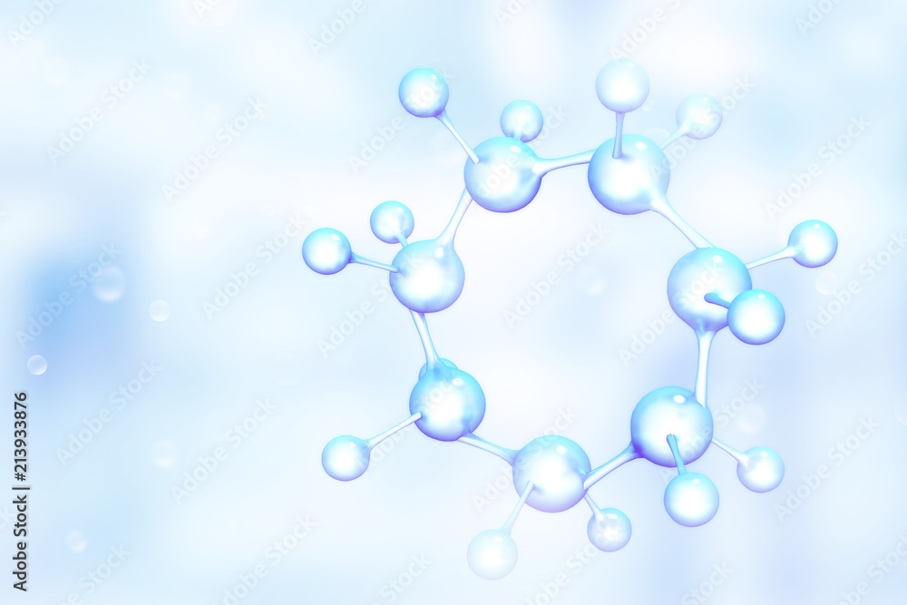 Molecules on scientific background