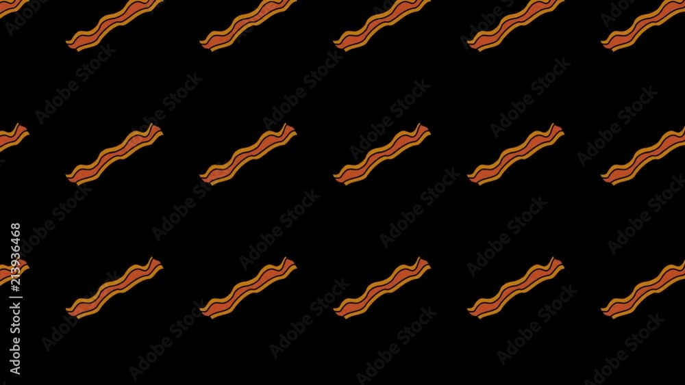 Looped Scrolling Bacon Cartoon Animation Particles Design Background ...
