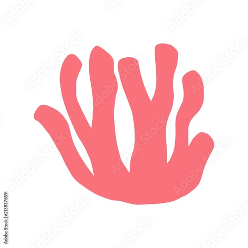 coral isolated hand drawing. on a white background. marine animal.
