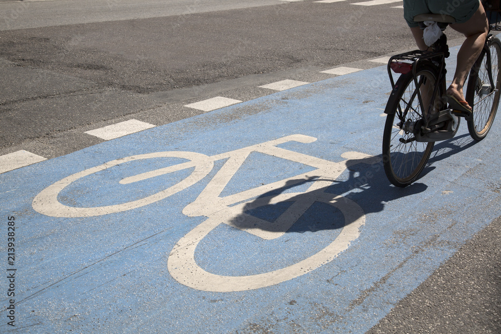 Bike Lane and Cyclist; Copenhagen