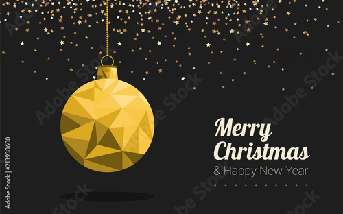 Christbaumkugel gold polygon