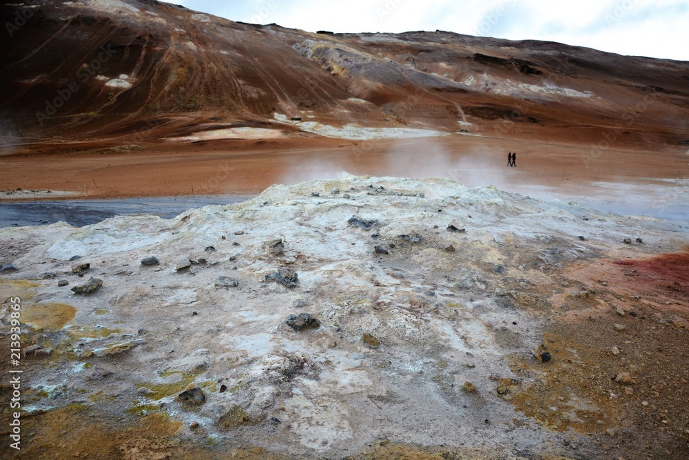 Hverir geothermal field and the fuming chimneys