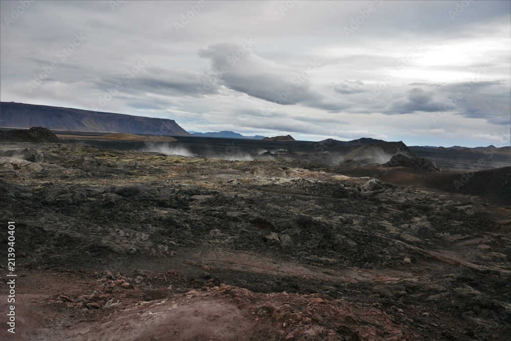 The ruins of Krafla lava fields Iceland