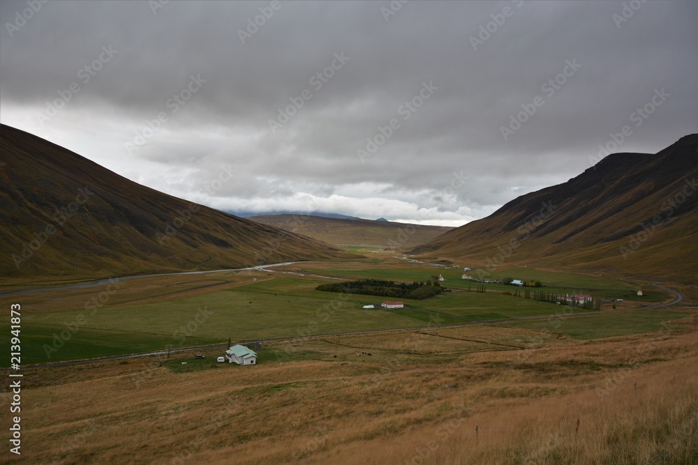 A small Icelandic village in a valley