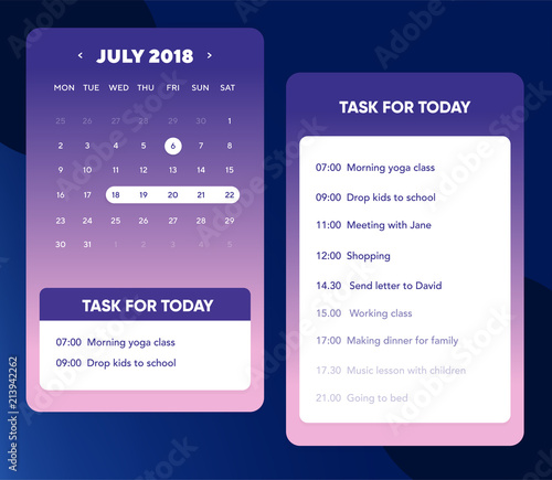 Calendar App With To Do List and Tasks UI UX Design For Mobile Phone