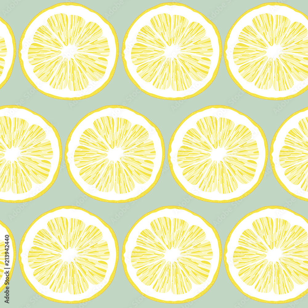Yellow Bright Lemon Seamless Vector Pattern Yellow Bright Lemon Seamless Vector Pattern