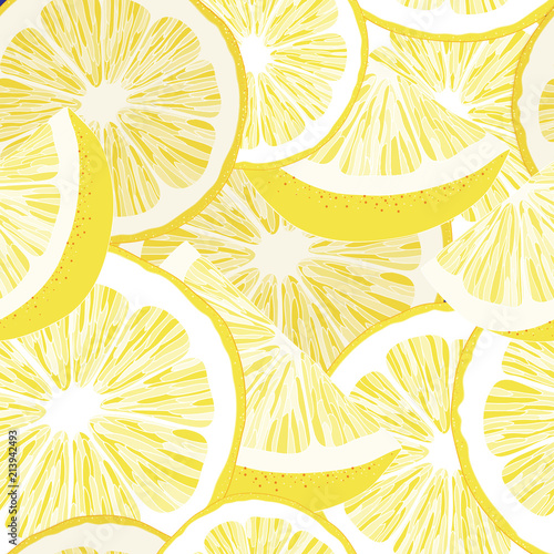 Yellow Lemon Seamless Vector Pattern