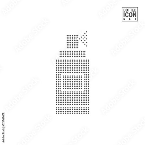 Spray Can Dot Pattern Icon. Spray Can Dotted Icon Isolated on White Background. Vector Icon of Aerosol Bottle