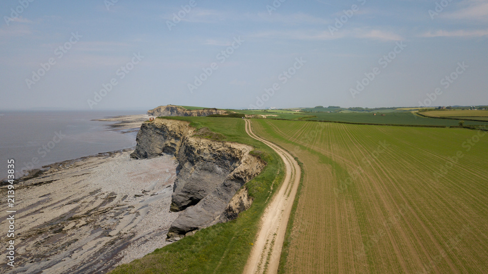 Rocky Jurrasic beach near Kilve Somerset England with many fossils Rocky Jurrasic beach near Kilve Somerset England with many fossils