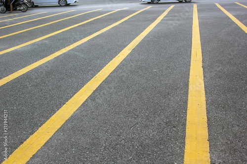 Wallpaper Mural Yellow lines in the concrete road. Torontodigital.ca