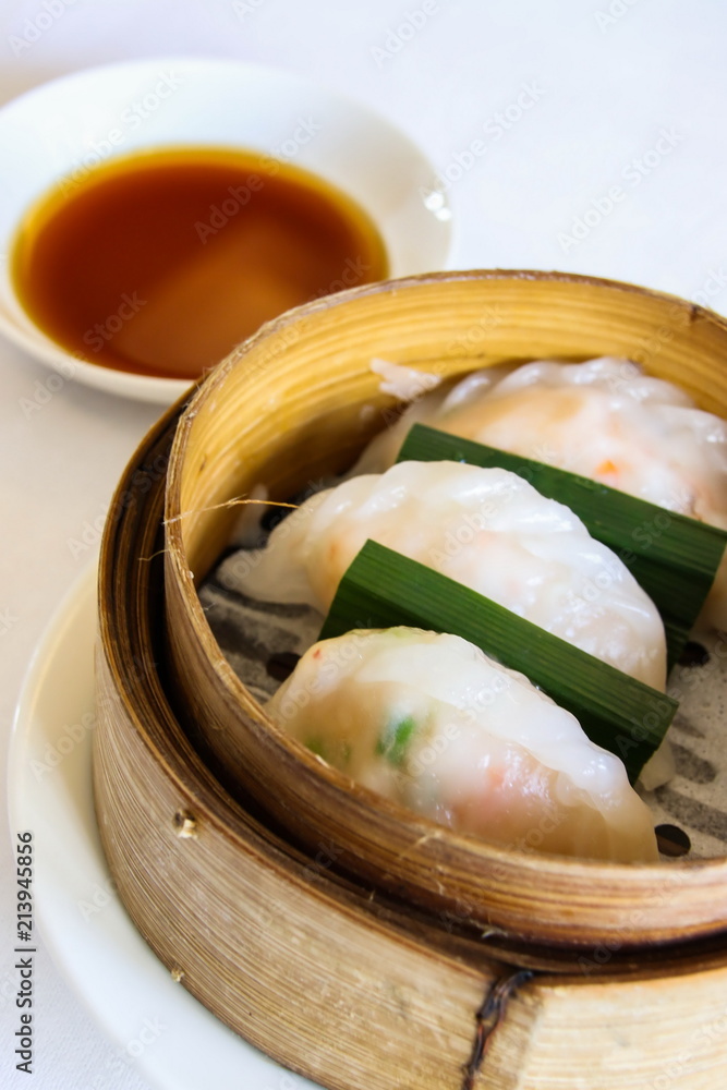 Steamed shrimp dumplings, Chinese appetizer