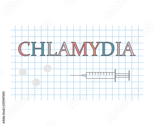 chlamydia word on checkered paper sheet- vector illustration