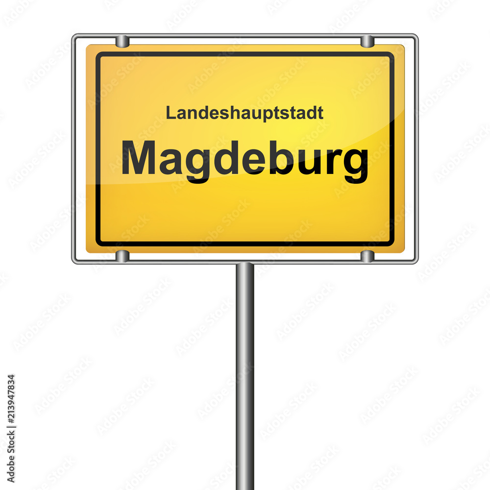 Ortsschild - Magdeburg