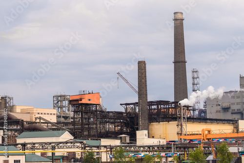 Metallurgical works with smoke. Industrial architecture