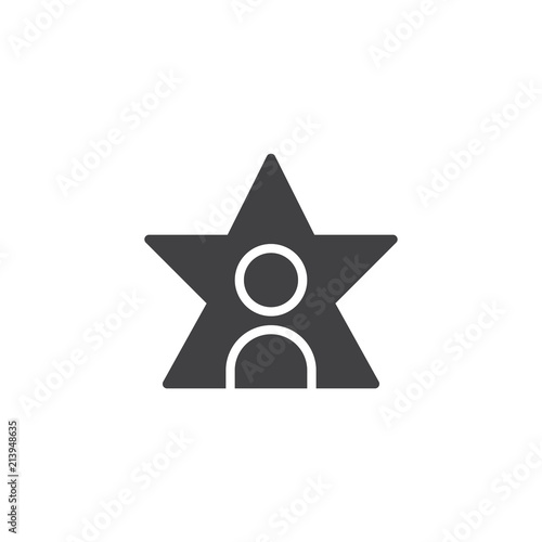 User star vector icon. filled flat sign for mobile concept and web design. Following Account simple solid icon. Influencer symbol, logo illustration. Pixel perfect vector graphics