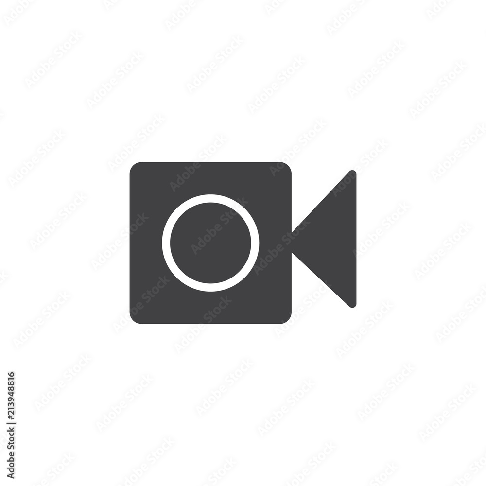 Camera vector icon. filled flat sign for mobile concept and web design. video camera simple solid icon. Symbol, logo illustration. Pixel perfect vector graphics