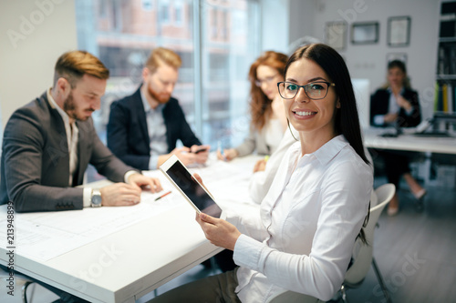 Business people conference in modern meeting room